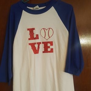 Cute LOVE baseball shirt and leggings
